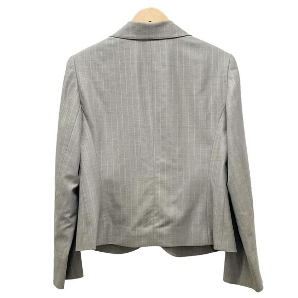 Lafayette 148 Single Button Suit Blazer Gray With Blue Pinstripe Women’s Size 10 - Picture 3 of 11